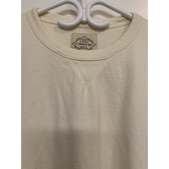 St. John’s Bay Crew Neck Sweater Men’s XXL Cream Ivory Classic Preppy Heritage - Picture 2 of 7
